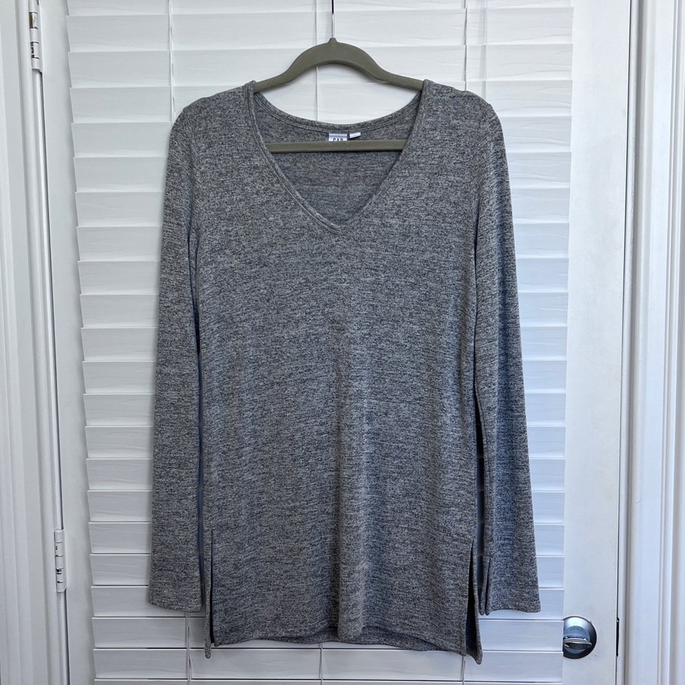 Gap Softspun V-neck Tunic - Marled Grey - EUC - Size Small
